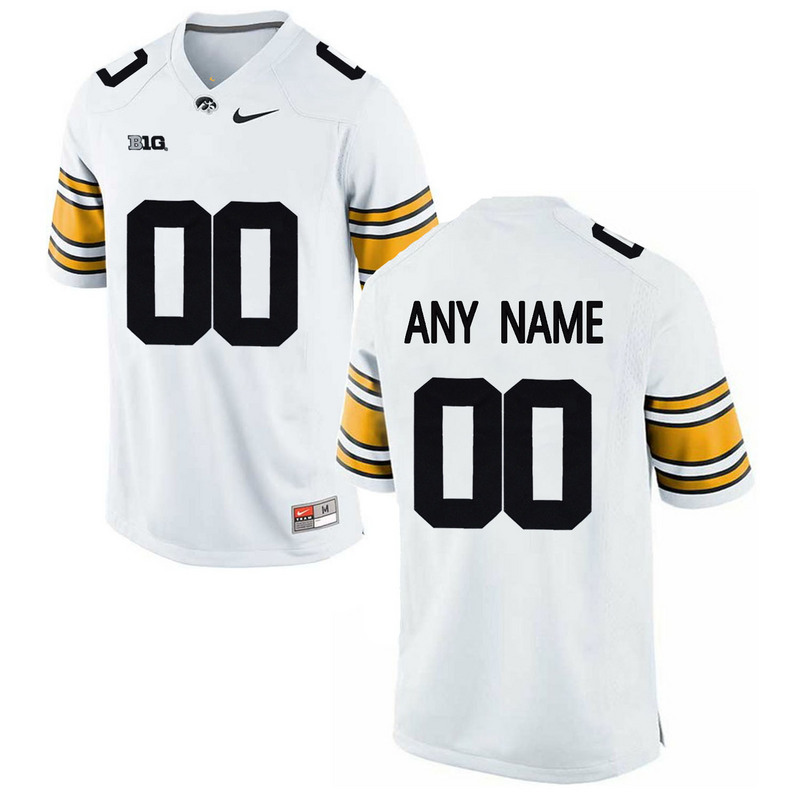 Men Iowa Hawkeyes Customized College Football Limited Jersey White